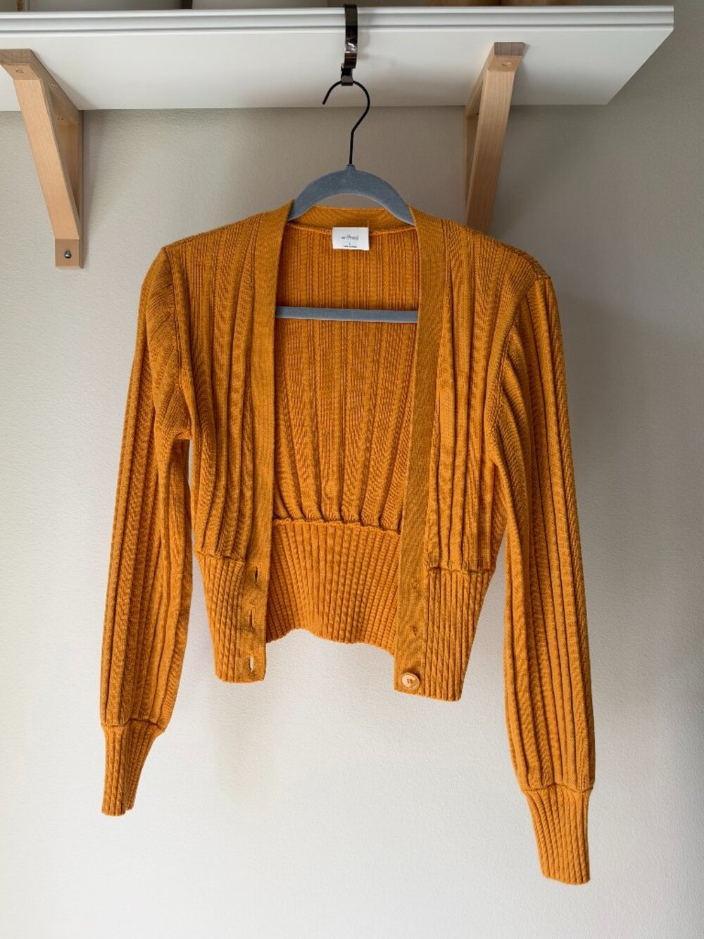 Aritzia Wilfred Thais Mustard plunge Cardigan